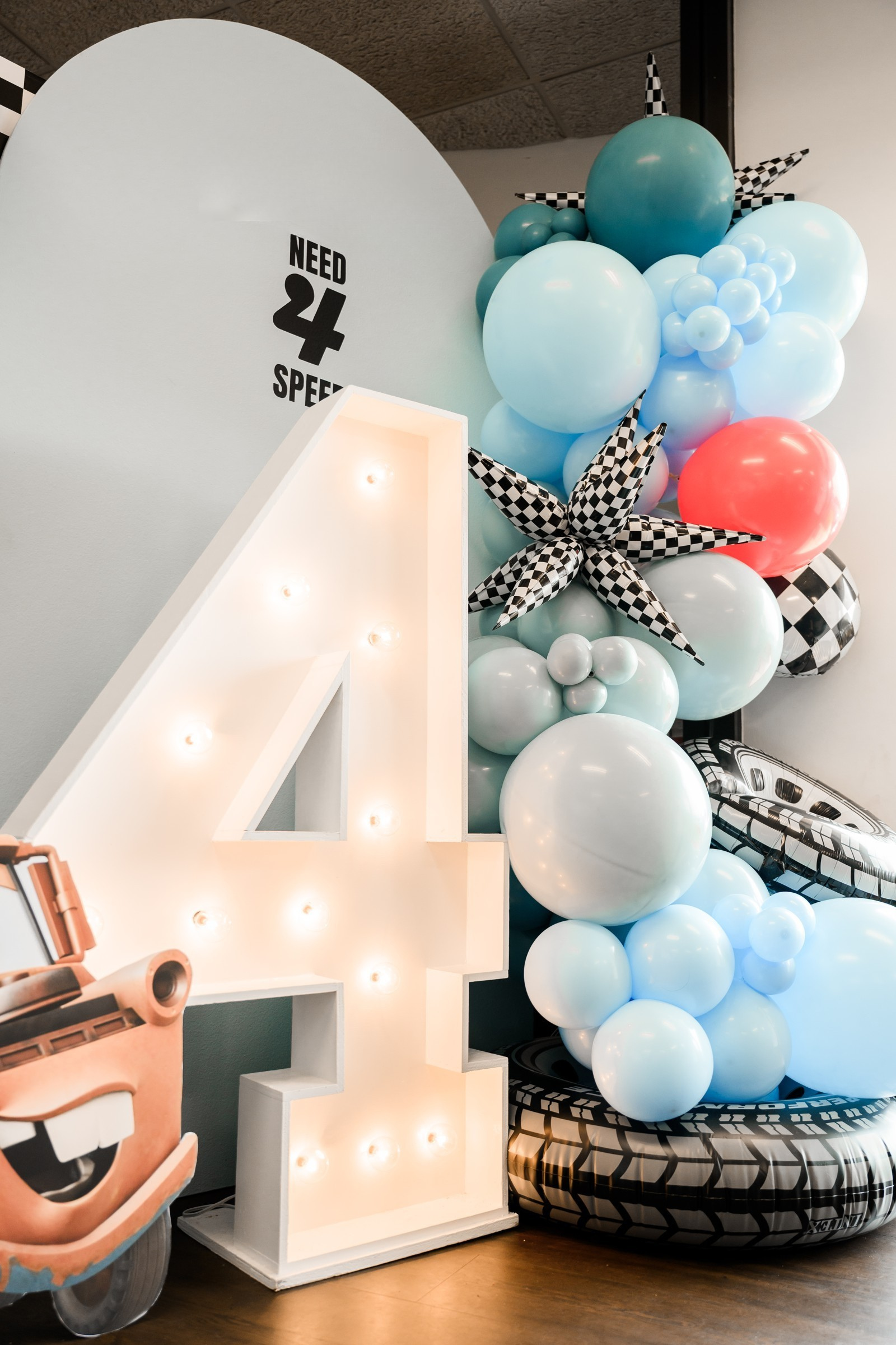 Sage green balloon garland kit for birthday party
